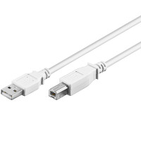 USB kabel (A han/B han) - 1m (Hvit)