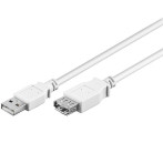 USB Forlenger kabel - 0,3m (Hvit)