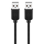 USB Kabel (A han/A han) - 3m (Svart)