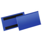 Slitesterk magnetisk etikettlomme (150x67mm) 50pk - Blå