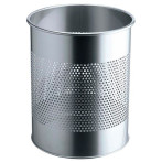 Slitesterk avfallskurv m/hull (15 liter) Sølvmetall