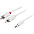 Minijack til phono kabel - 1m (Hvit)