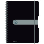 Herlitz Squared Notebook m/Spiral rygg - A4 (80 ark) Sort
