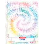 Herlitz x.book Notebook Kvadrat med spiralrygg - A4 (80 ark) Ny Batikk Freedom