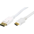 Displayport til HDMI kabel - 1m (Hvit)