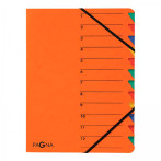Pagna Easy Elastisk mappe m/12 rom + Indeks (A4) Oransje
