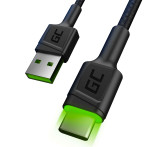 Green Cell KABGC06 QC USB-C-kabel m/LED 1,2 m (USB-A/USB-C)