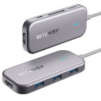 BlitzWolf BW-TH5 7-i-1 USB-C 3.2 Hub (USB-C/HDMI/USB-A/kortleser)