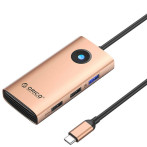 Orico 5-i-1 USB-C Hub (3xUSB-A/1xUSB-C/1xHDMI) Rose gull