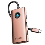 Orico 6-i-1 USB-C Hub (3xUSB-A/1xUSB-C/1xHDMI) Rose gull