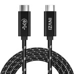 INVZI USB-C-kabel 240W/40Gbps USB4 Gen3 - 1m (USB-C/USB-C) Svart