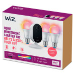 WiZ overvåkingskamera + 3x LED-pære E27 - 8,5W (60W) Farge