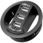 USB Hub 3 porter (60mm) - Innebygd i Bord