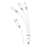 Dudao L8s USB-A Multi-kabel - 1,2 m (USB-C/Lightning/Micro-USB) Hvit