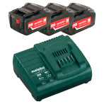 Metabo 685048000 3x batteri + lader (18V/5,2Ah)
