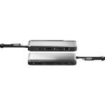 Alogic MX2 Lite USB-C dokkingstasjon med dobbel skjerm (DP/RJ45/USB-A/USB-C/3,5 mm)